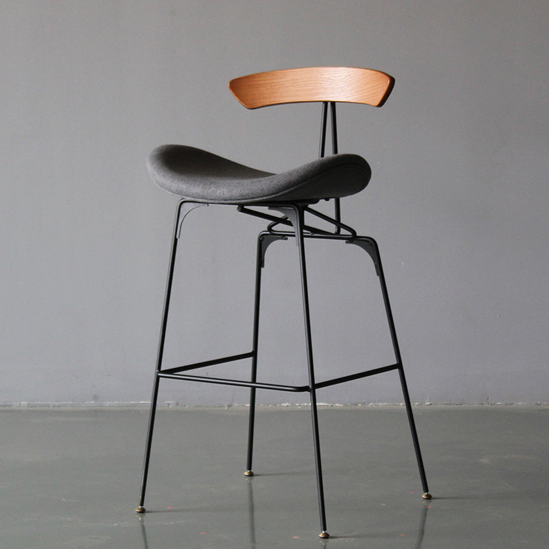 Industrial Style Counter Stool Faux Leather Counter-height Stool for Indoor