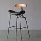Industrial Style Counter Stool Faux Leather Counter-height Stool for Indoor