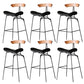 Industrial Style Counter Stool Faux Leather Counter-height Stool for Indoor
