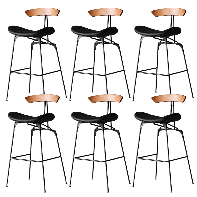 Industrial Style Counter Stool Faux Leather Counter-height Stool for Indoor