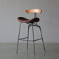 Industrial Style Counter Stool Faux Leather Counter-height Stool for Indoor