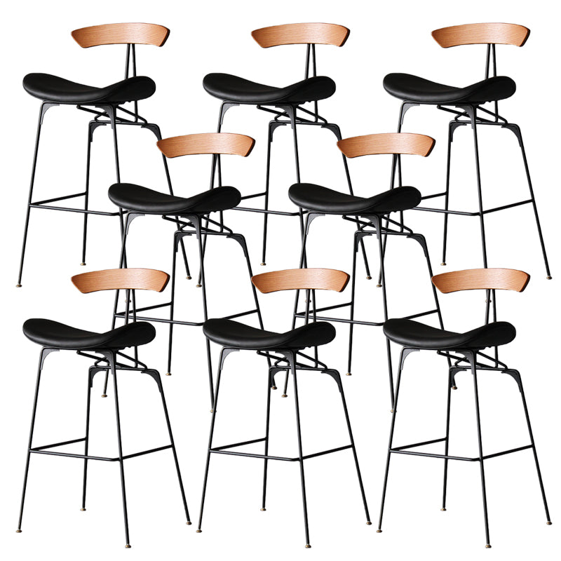 Industrial Style Counter Stool Faux Leather Counter-height Stool for Indoor