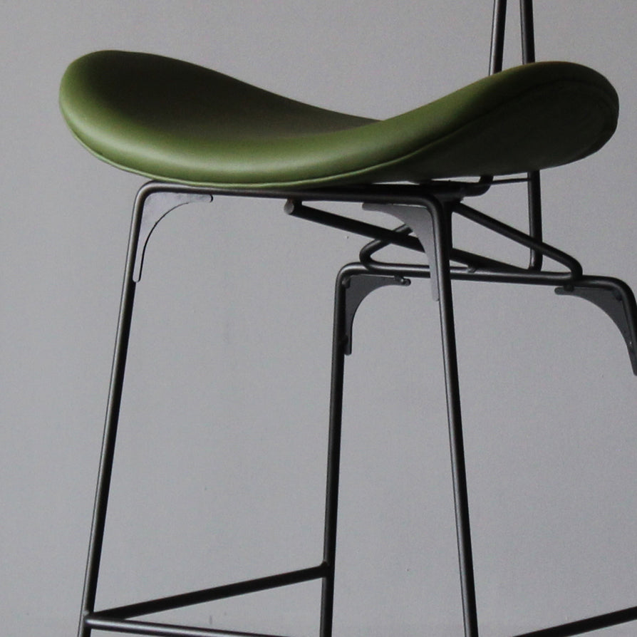 Industrial Style Counter Stool Faux Leather Counter-height Stool for Indoor