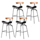 Industrial Style Counter Stool Faux Leather Counter-height Stool for Indoor