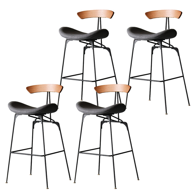 Industrial Style Counter Stool Faux Leather Counter-height Stool for Indoor