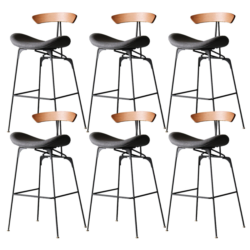 Industrial Style Counter Stool Faux Leather Counter-height Stool for Indoor