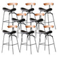 Industrial Style Counter Stool Faux Leather Counter-height Stool for Indoor