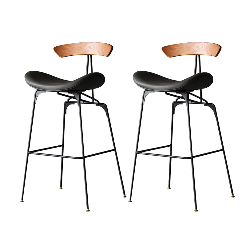 Industrial Style Counter Stool Faux Leather Counter-height Stool for Indoor