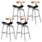 Industrial Style Counter Stool Faux Leather Counter-height Stool for Indoor