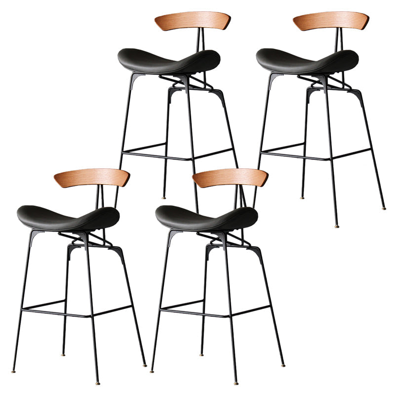 Industrial Style Counter Stool Faux Leather Counter-height Stool for Indoor