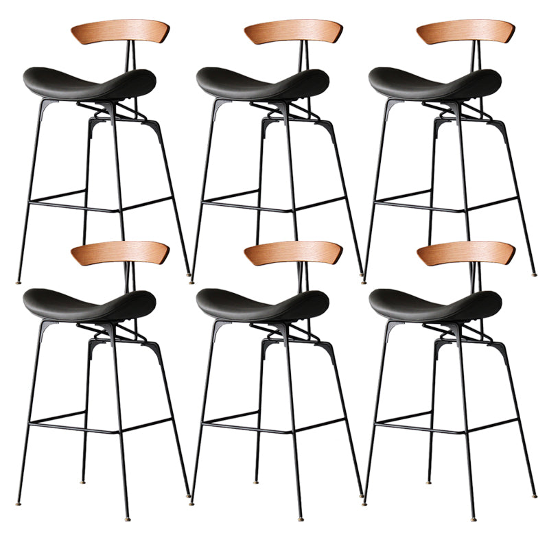 Industrial Style Counter Stool Faux Leather Counter-height Stool for Indoor