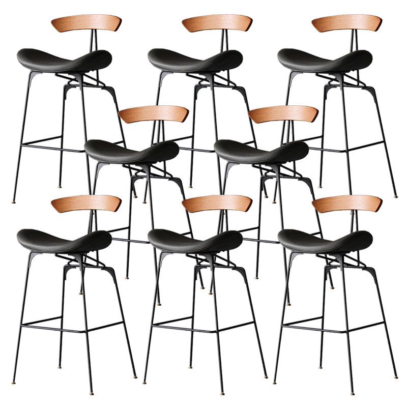 Industrial Style Counter Stool Faux Leather Counter-height Stool for Indoor