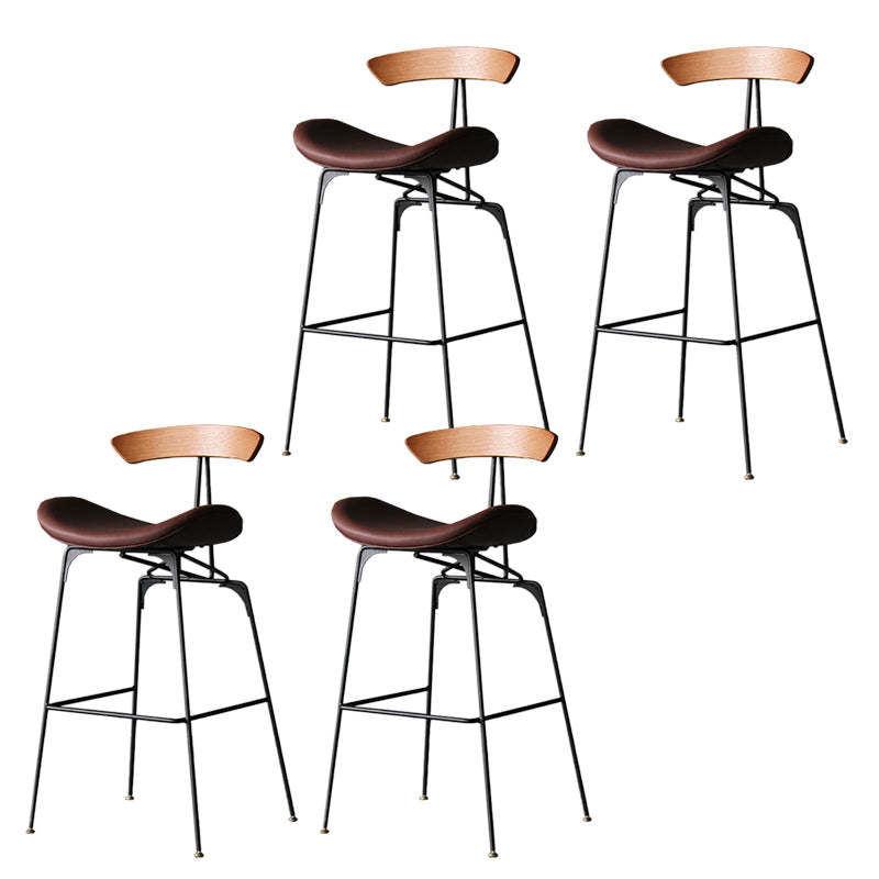 Industrial Style Counter Stool Faux Leather Counter-height Stool for Indoor