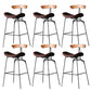 Industrial Style Counter Stool Faux Leather Counter-height Stool for Indoor