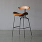Industrial Style Counter Stool Faux Leather Counter-height Stool for Indoor