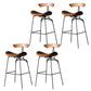 Industrial Style Counter Stool Faux Leather Counter-height Stool for Indoor