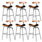 Industrial Style Counter Stool Faux Leather Counter-height Stool for Indoor