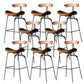 Industrial Style Counter Stool Faux Leather Counter-height Stool for Indoor