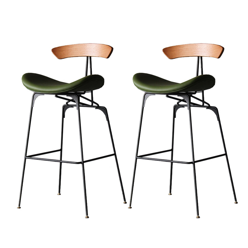 Industrial Style Counter Stool Faux Leather Counter-height Stool for Indoor