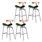 Industrial Style Counter Stool Faux Leather Counter-height Stool for Indoor