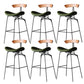 Industrial Style Counter Stool Faux Leather Counter-height Stool for Indoor