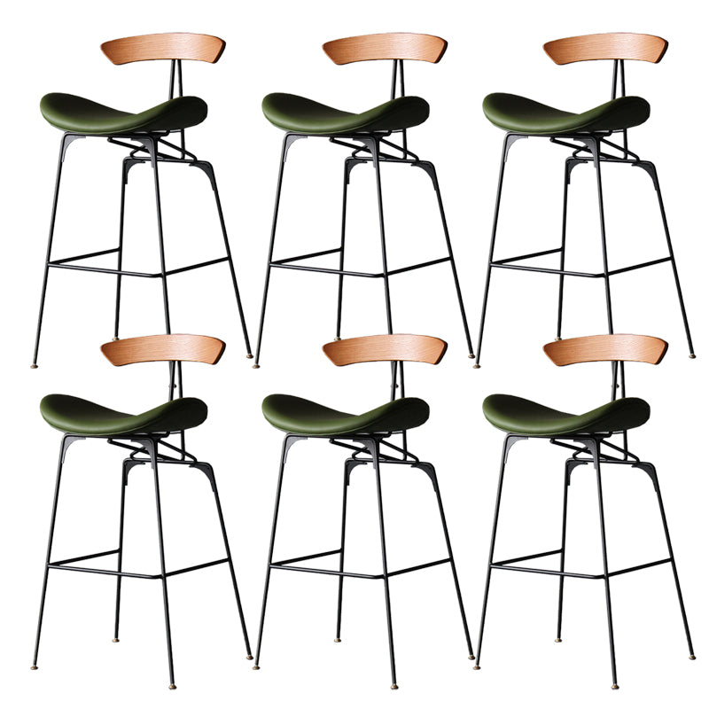 Industrial Style Counter Stool Faux Leather Counter-height Stool for Indoor