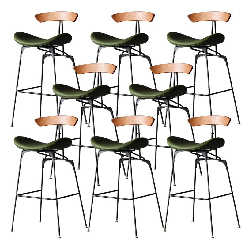 Industrial Style Counter Stool Faux Leather Counter-height Stool for Indoor