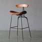 Industrial Style Counter Stool Faux Leather Counter-height Stool for Indoor