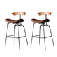Industrial Style Counter Stool Faux Leather Counter-height Stool for Indoor