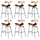 Industrial Style Counter Stool Faux Leather Counter-height Stool for Indoor