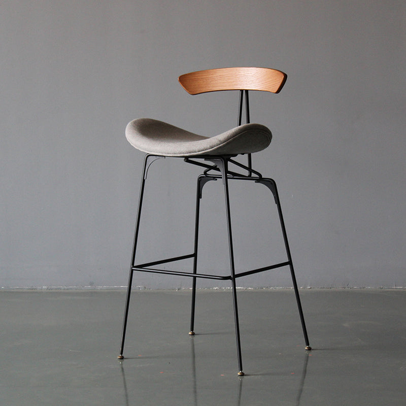 Industrial Style Counter Stool Faux Leather Counter-height Stool for Indoor