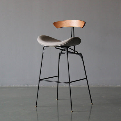 Industrial Style Counter Stool Faux Leather Counter-height Stool for Indoor