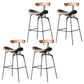 Industrial Style Counter Stool Faux Leather Counter-height Stool for Indoor
