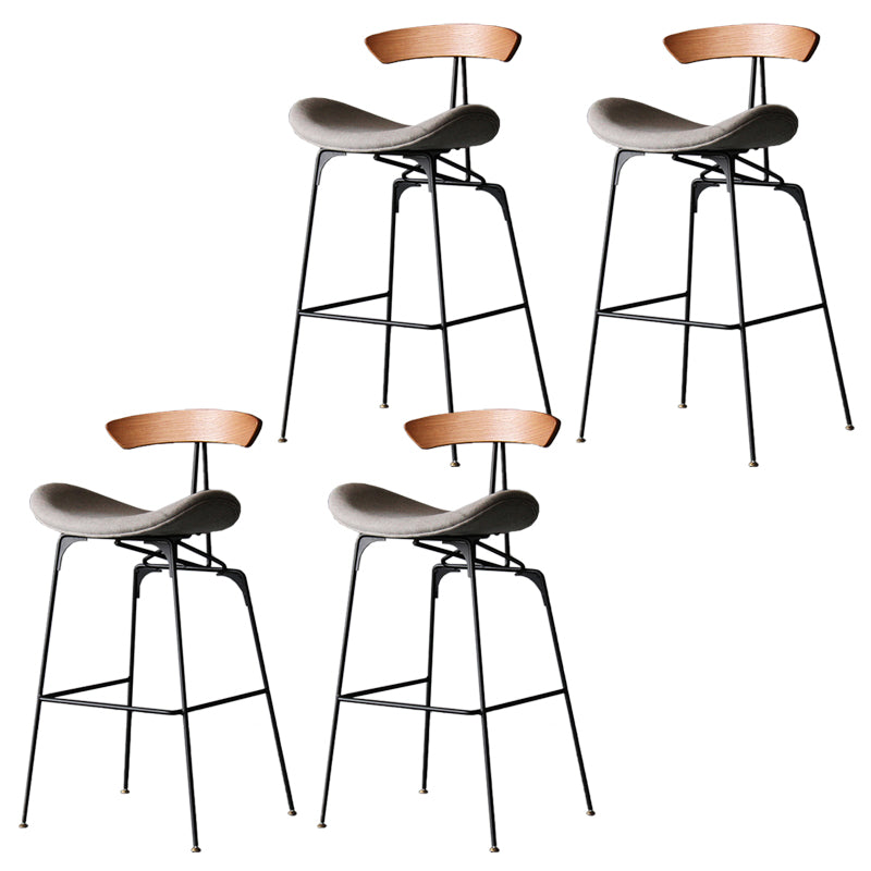 Industrial Style Counter Stool Faux Leather Counter-height Stool for Indoor