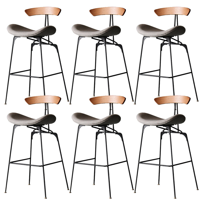 Industrial Style Counter Stool Faux Leather Counter-height Stool for Indoor