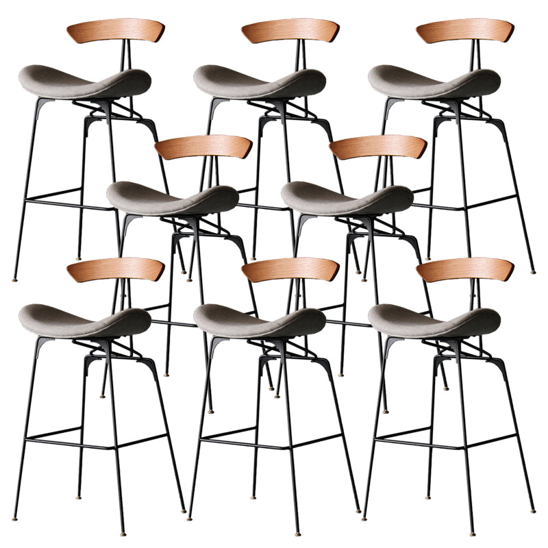 Industrial Style Counter Stool Faux Leather Counter-height Stool for Indoor