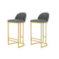 Glam Backrest Counter Stool Iron Kitchen Bar Stool with Leather Cushion and Pedal Gold 2 Piece Set Clearhalo 'Bar Furniture' 'Bar Stools' 'bar_stools' 'furn' 'furn_bar_stools' 'Furniture' 'Kitchen & Dining Furniture' 6912126