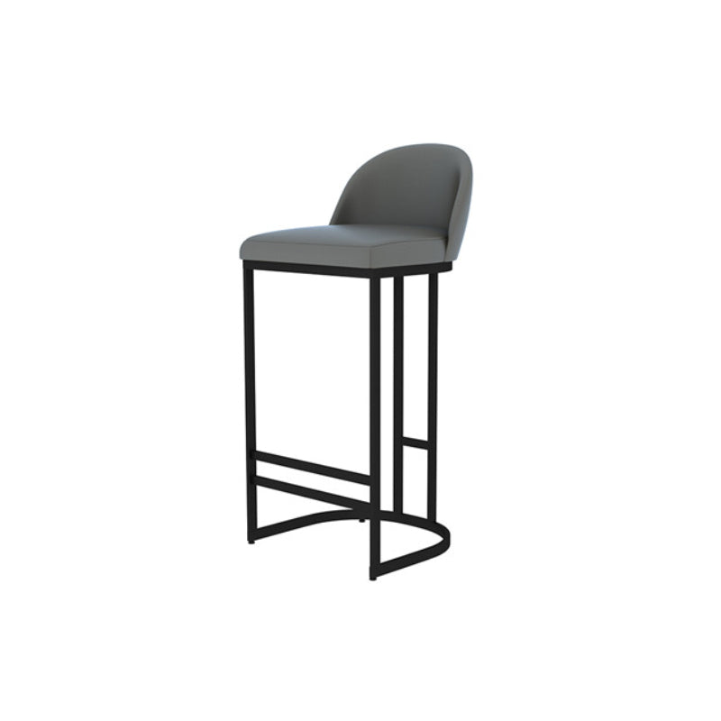 Glam Backrest Counter Stool Iron Kitchen Bar Stool with Leather Cushion and Pedal Black 1 Piece Clearhalo 'Bar Furniture' 'Bar Stools' 'bar_stools' 'furn' 'furn_bar_stools' 'Furniture' 'Kitchen & Dining Furniture' 6912133