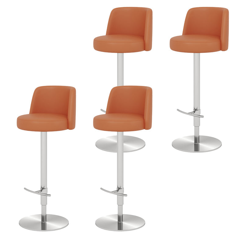Glam Style Liftable Bar Stool PU Leather Counter Bar Stool with Metal Legs for Home