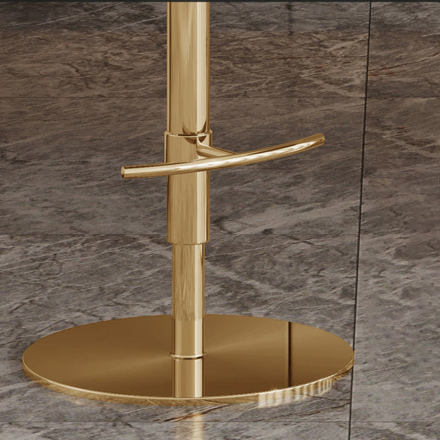 Glam Style Liftable Bar Stool PU Leather Counter Bar Stool with Metal Legs for Home