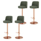 Glam Style Liftable Bar Stool PU Leather Counter Bar Stool with Metal Legs for Home