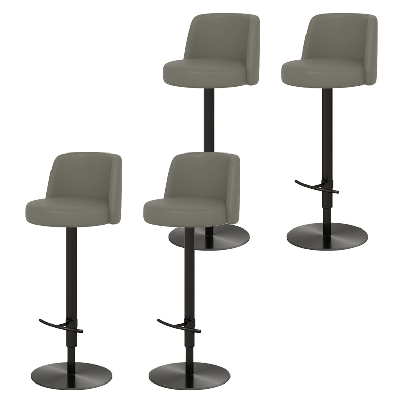 Glam Style Liftable Bar Stool PU Leather Counter Bar Stool with Metal Legs for Home