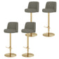Glam Style Liftable Bar Stool PU Leather Counter Bar Stool with Metal Legs for Home