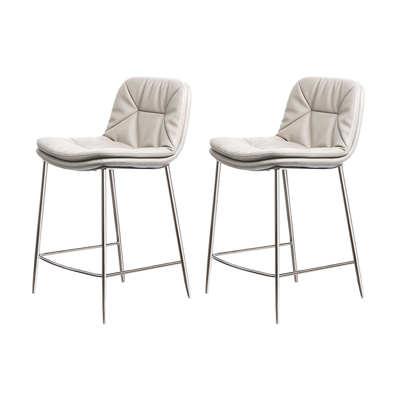 Glam Style Counter Stool Faux Leather Counter-height Stool for Indoor