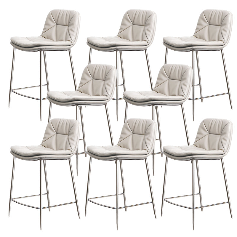 Glam Style Counter Stool Faux Leather Counter-height Stool for Indoor