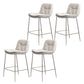 Glam Style Counter Stool Faux Leather Counter-height Stool for Indoor