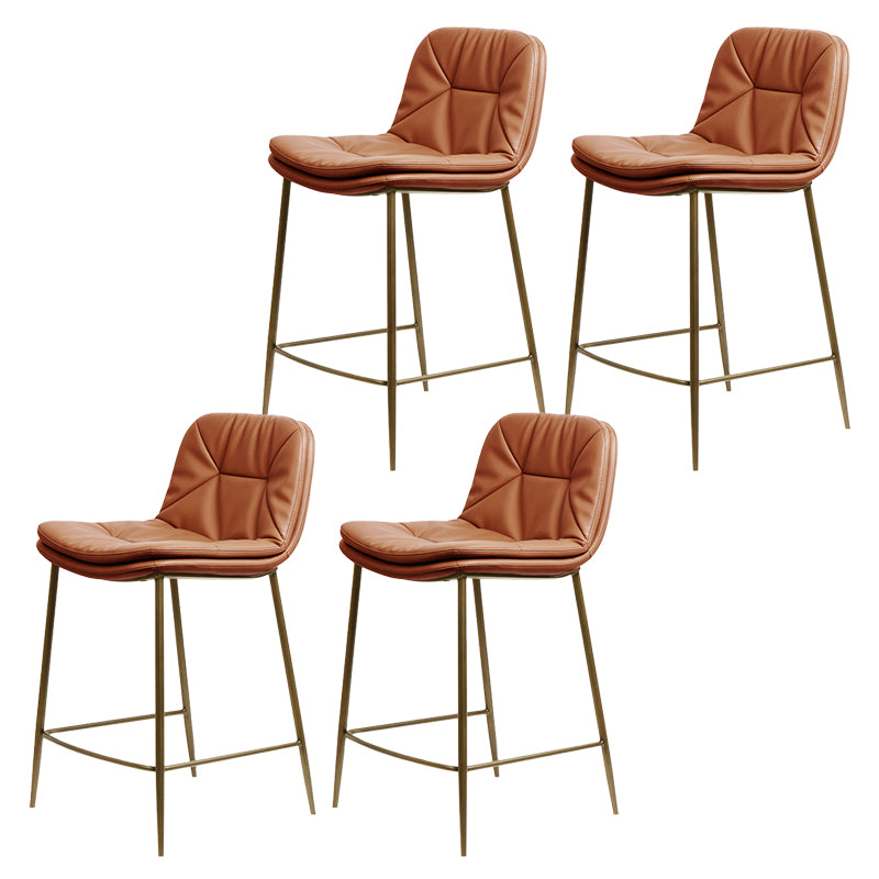 Glam Style Counter Stool Faux Leather Counter-height Stool for Indoor