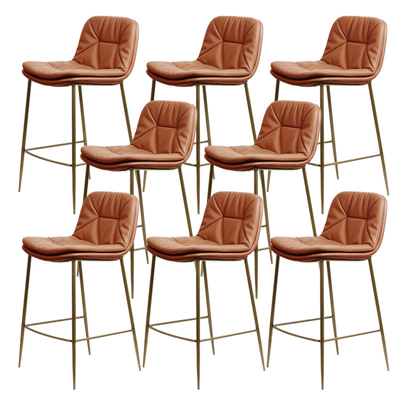 Glam Style Counter Stool Faux Leather Counter-height Stool for Indoor