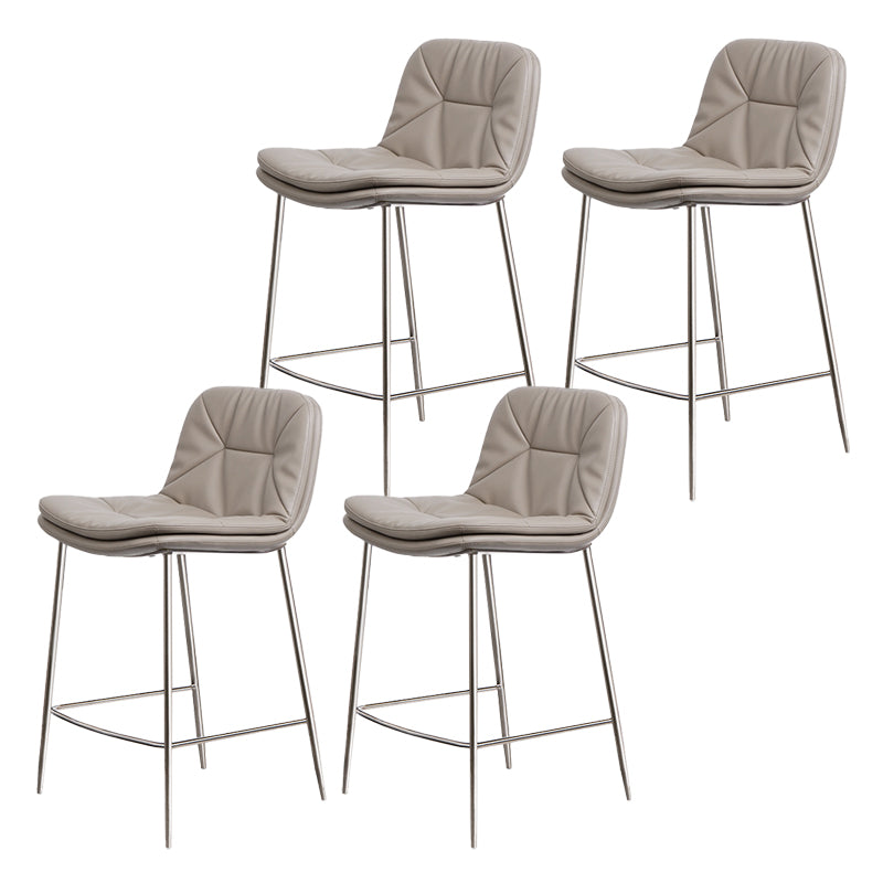 Glam Style Counter Stool Faux Leather Counter-height Stool for Indoor