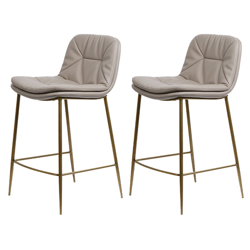 Glam Style Counter Stool Faux Leather Counter-height Stool for Indoor